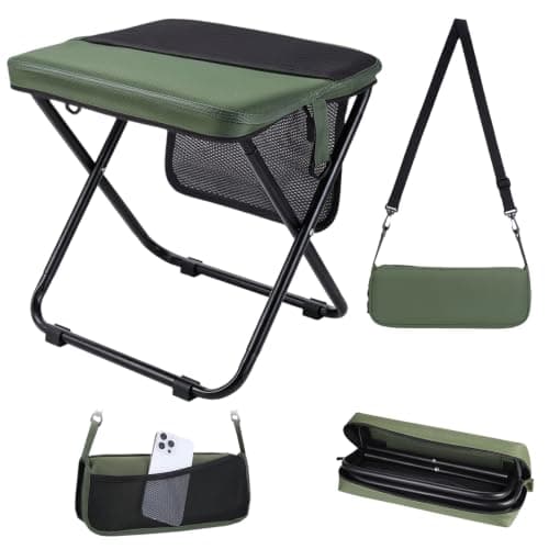 TranRantic Portable Camping Stool, 33×27×32cm Foldable Backpack Stool