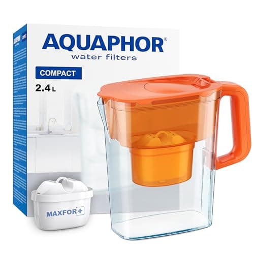 AQUAPHOR Water Filter Jug Compact Orange 2.4L with 1 x Maxfor+ Cartridge