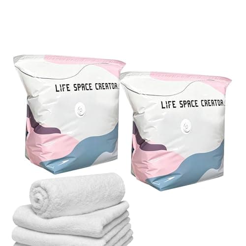 2 Pcs No-pump Vacuum Storage Bags, Press & Seal Reusable Space Saver Bags, Luggage Compression Storage, Thickened Vacuum Bag, For Bedding Clothes Blanket Pillow Mattress Home Travel Road Trip Closet