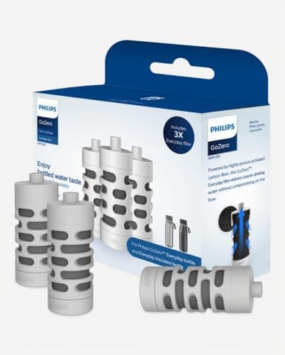 Philips Water GoZero Everyday Bottle Activated Carbon Fiber Filter to Transform Tap Water into Fresher, tastier Water Instantly, Grey, 40 gallons (AWP285/37) Grey — view 5