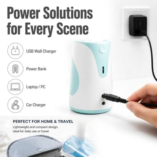 YESHLiky Water Flosser Charger Cable for Hangsun COSLUS, Portable Travel 124cm Oral Irrigator Power Cord for Water Tooth Flosser Electric Beard Razor Beauty Device Portable Lamp (Black) — view 5