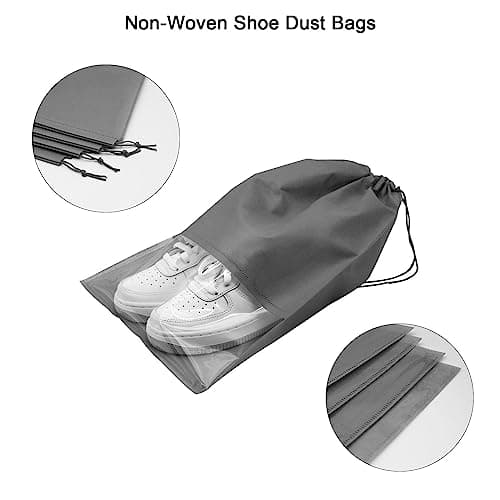 GAOHAN 10 Pcs Travel Shoe Bag,Shoe Bags,Non-Woven Shoes Storage Bags,Grey — view 6