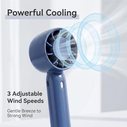 dididudi 3 Pack Mini Handheld Fan, USB Rechargeable Personal Portable Fan with Detachable Base, 3 Wind Speed Small Cooling Fan for Travel, Office, Makeup, Outdoor Camping — view 4