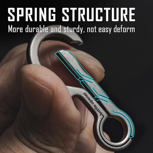 KeyUnity KM01 Titanium Carabiner Keychain Clip Quick Release EDC Key Holder Organizer with Keyring — view 4