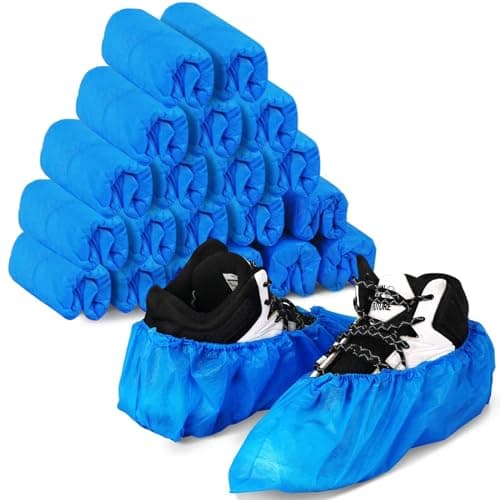 WUJUN Disposable Shoe Covers,Boot Cover,Blue,100 Pack (50 Pairs)