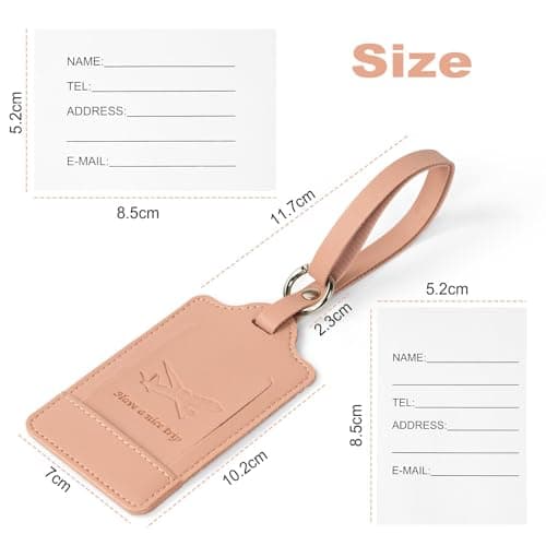 flintronic Travel Luggage Tags, 2PCS Baggage Labels, Suitcase ID Tags, Handbag Tag Labels, Luggage Suitcases Tags for Preventing Loss of Bags and Suitcases-Black+Pink — view 2
