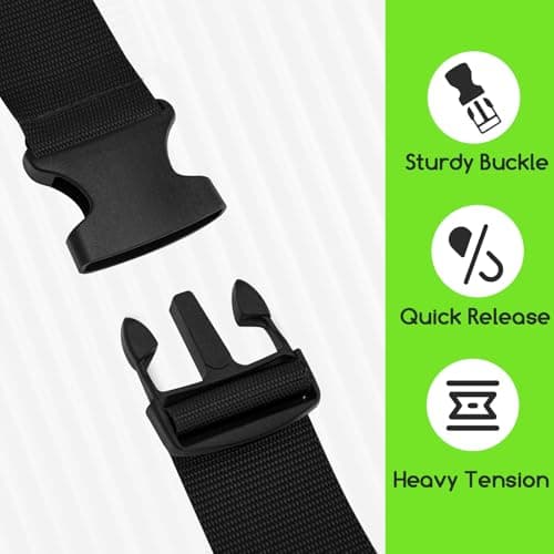 WISYOK Luggage Straps Extended, 2 Pack, 130-250cm Adjustable, Black — view 4