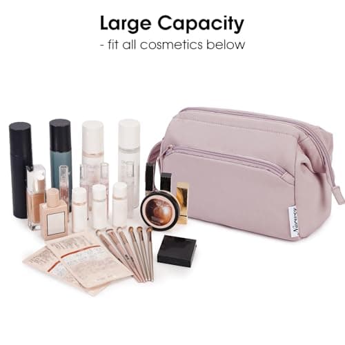Narwey Makeup Bag, Travel Toiletry Bag, Wide-Open Wash Bag for Women — view 3