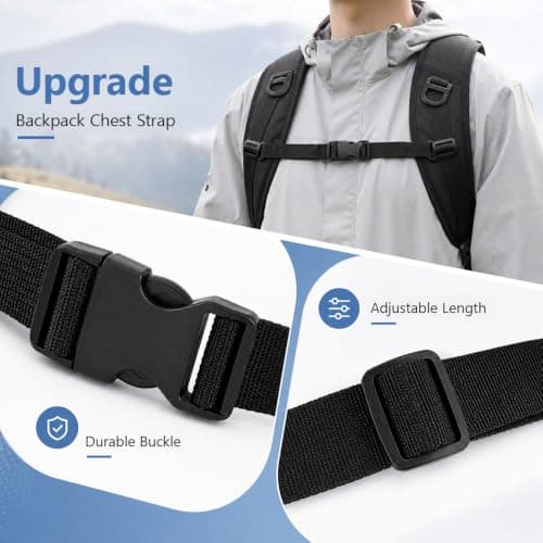 Backpack Chest Strap Adjustable Sternum Strap Replacement for Hiking Bags — view 3