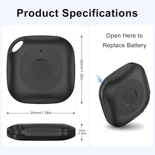 Air Tags Item Finder, Key Tracker Compatible with Apple Find My APP (iOS Only), Apple Tag, Replaceable Battery, Bluetooth Locator for Luggage, Bags, Wallets, Backpacks, Keys Tracking Tag Black — view 2