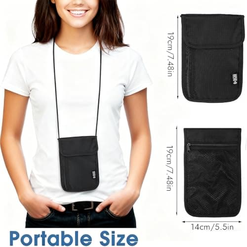 Ousuwo Waterproof Anti-Theft Travel Neck Pouch – Unisex Blocking Shoulder Bag for Passport, Smartphone, Credit Cards, Money & Coins | Secure Hands-Free Crossbody Mobile Phone Pouch — view 2