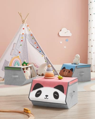 SONGMICS Kids Storage Organisers, Set of 3, Stackable Toy Boxes — view 2