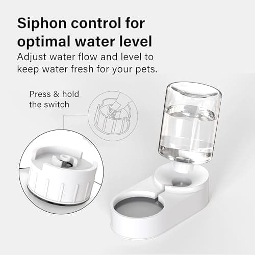 Automatic Food Feeder and Waterer Set 3.2L, 2 Packs Automatic Feeder and Waterer Set,Plastic Dog Food Dispenser and Dog Water Dispenser for Small&Medium Dogs Cats 30x15.5x25cm — view 5