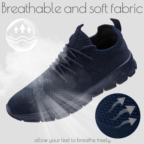 Oltyutc Mens Trainers Running Gym Sneakers Walking Shoes Dark Blue 10 UK — view 4
