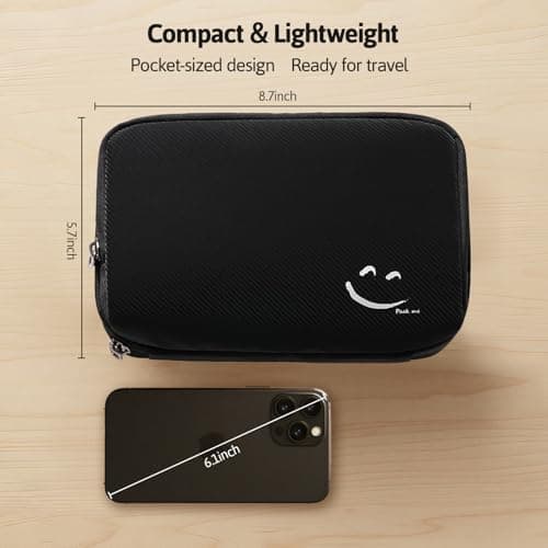OrgaWise Cable Organiser Bag, Electronic Organizer Travel Case, Water Resistant Travel Accessories Bag Tech Pouch for Charger Adapter Power Bank Hard Drive (Black) — view 3
