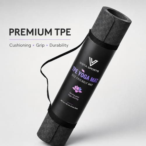 Non-Slip 6mm TPE Yoga Mat with Carry Strap for Home, Gym & Travel — view 4