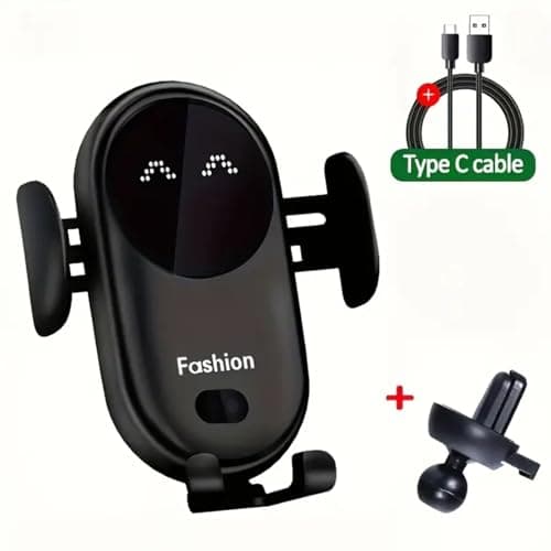15W Car Phone Holder Wireless Charger, Smart Induction Automatic Clamping, Wireless Car Charger Mount, Air Vent, for iPhone 15 14 13 12 Series & Samsung S24 S23 Series (Black) — view 3