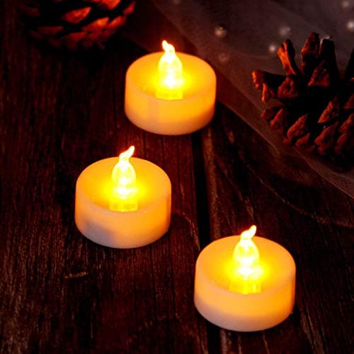 AGPTEK LED Tealight, Lot 24 LED Candles with Timer Battery Operated Flameless Smokeless Flickering Flashing for Wedding/Party Decorations Two Dozens-Pack Yellow Light — view 6