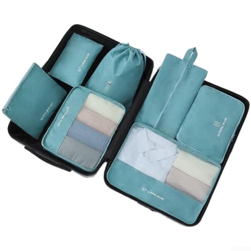 CNANRNANC Compressible Travel Storage Bags 7 Pack Space Saving(Blue)