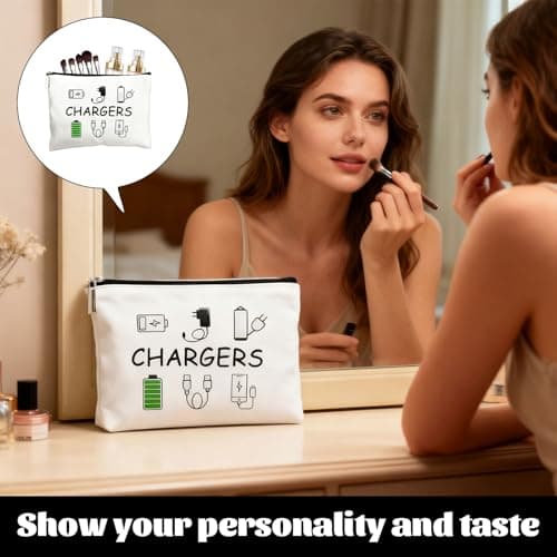 Charger Bag, 1PCS Polyester Cable Bag, Small Make up Bags, Suitable for Travellers, Friends, Sisters and Mothers — view 4