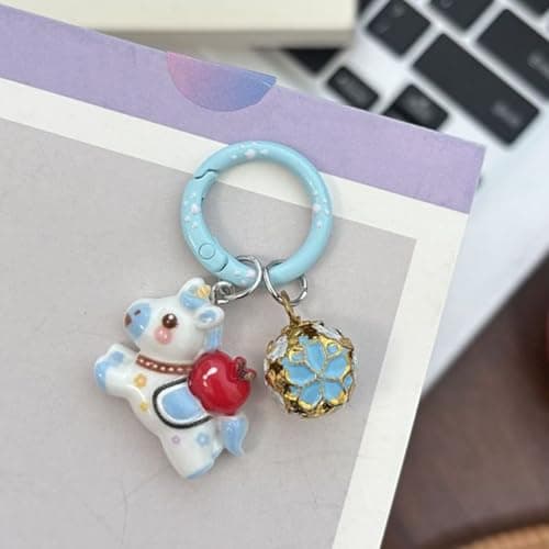 Generisch Animal Keyring, New Year Pendant Made of Resin for the Year of the Horse, Animal Keyring for Purse and Backpack, for Women and Girls as Travel Office Party Birthday, blue, Siehe Beschreibung — view 3