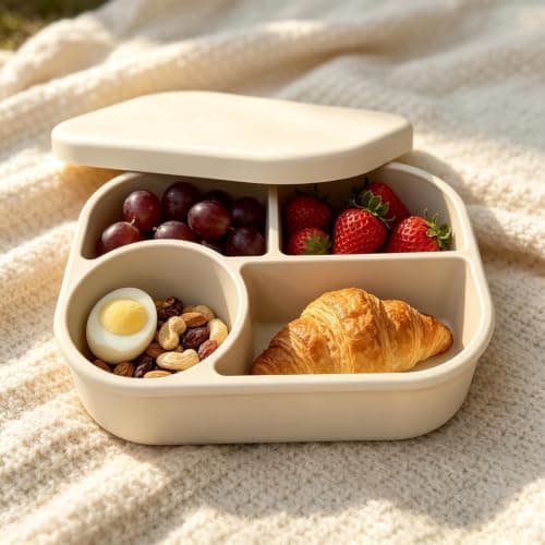 Silicone Meal Prep Containers 4-Compartment 750ml Leak-Proof Divider — view 2