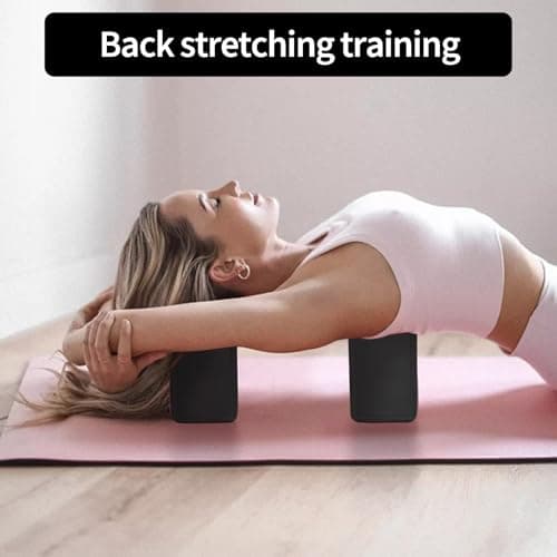 Yoga Blocks Set of 2, High Density Foam Pilates Blocks, Yoga Bricks, Gym Exercise Blockss, Anti-Slip Gymnastics Bricks for Fitness Pilates Practice Travel Home Gym(Black) — view 4