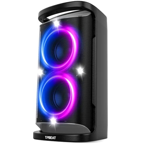 TPBEAT Portable Bluetooth Party Speaker, 160W Peak Powerful Loud Sound Deep Bass Wireless Speaker Large Subwoofer Fast Charging with Led Light Show for Outdoor Home Party Camping