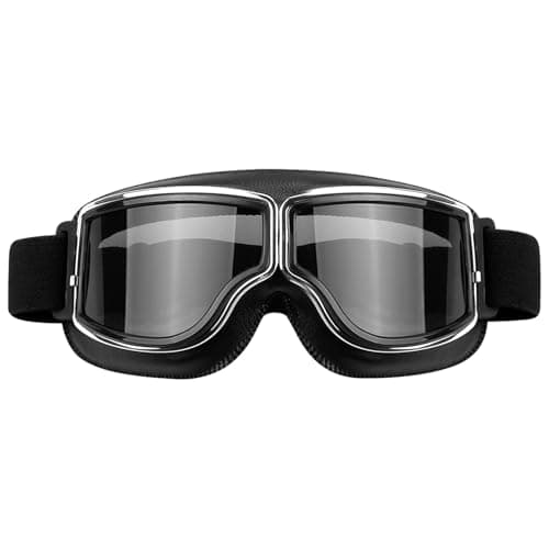 Gaomumu Vintage Ski Goggles, Outdoor Sports Protective Goggles,Full Rim Frame with Comfortable Foam Padding, Adjustable Strap Goggle, for Skiing, Cycling, and Motorcycling