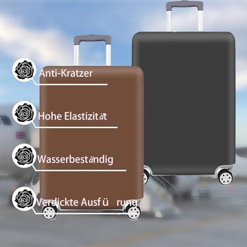 Suitcase Protective Cover Elastic Suitcase Protective Cover Protective Cover for Suitcases with Zip Washable Suitcase Cover Scratch-Resistant Suitcase Cover Protective Case, brown, L — view 3