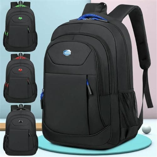 WISEHUBY Men'S Backpack, Oxford Waterproof Backpack, Business Laptop Bag, Casual Travel Backpack, High School Student Backpack-Black — view 2