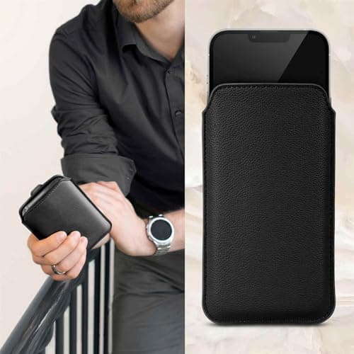 ONEFLOW Liberty Case for Nokia 235 4G (2024) Mobile Phone Slip-in Case with Pull-Out Function, PU Leather Mobile Phone Case, Protective Case with Tab, Sleeve Case for Insertion, Black — view 2