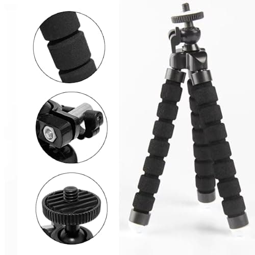 YIYIWANG Phone Tripod Cell Phone Stands Flexible Octopus Style Portable Mini Travel Tripod Stand Camera Mount for Gopro Smartphone and Digital Camera Video Outdoor (Black) — view 3