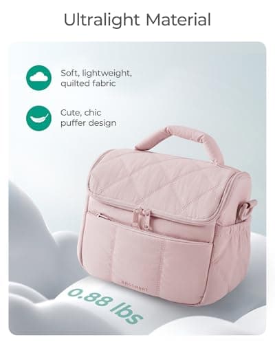 bagsmart Insulated Lunch Bags for Women, 6.7L Portable Lunch Box with Shoulder Strap Reusable Cooler Bag, Puffy Thermal Lunch Tote for Work/School/Picnic/Travel — view 4