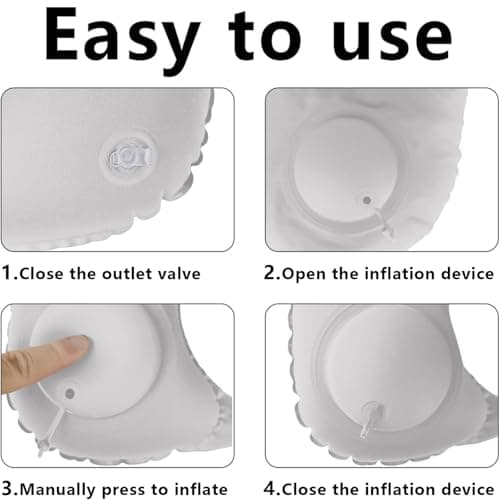 Jidyllic Inflatable Travel Pillow,Neck Pillow For Travel Neck Support Pillow Inflatable U Shape Pillow Travel Neck Pillow with Pressing Inflation Pump Suitable for Sleep Rest — view 3