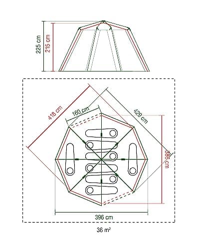 Coleman Tent Octagon 8 | For Camping & Festival, with Standing Room, Waterproof | 8 Person, Orange — view 6