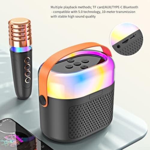 Compact Wireless Mic Speaker 12x8x10cm Easy Carry(Khaki) — view 6
