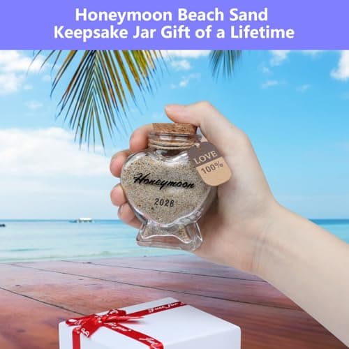 HSXIANG Honeymoon Sand Keepsake Jar 2026 - Bridal Shower, Wedding, Engagement, Honeymoon, Travel Gifts for Bride or Newlywed Couple(with Gift Box) — view 2