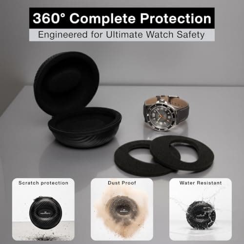 Kennett Watch Case, 50mm, Impact & Water-Resistant (Black Carbon Fibre) — view 6