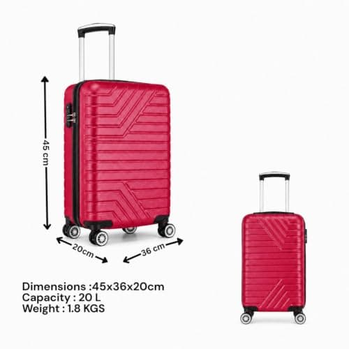 Underseat Travel Cabin Case, Teal, 45x36x20cm, T-HC-US-1840-Burgundy — view 3
