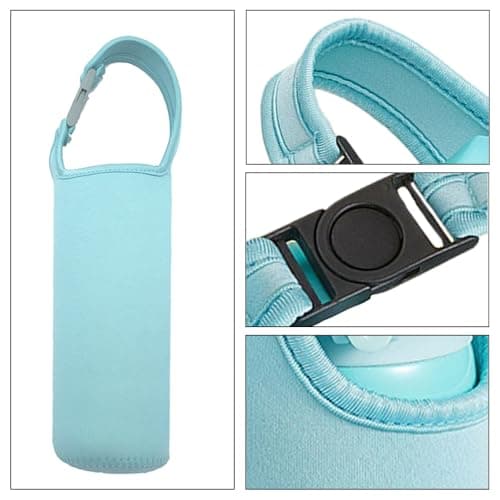 Blue Water Bottle Sleeve Neoprene Pouch for Outdoor Hiking Travel, 550ml — view 3