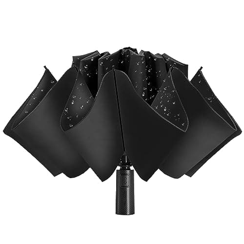 ACEIken Umbrella Reverse Close Folding Windproof for Travel,106cm Black — view 2