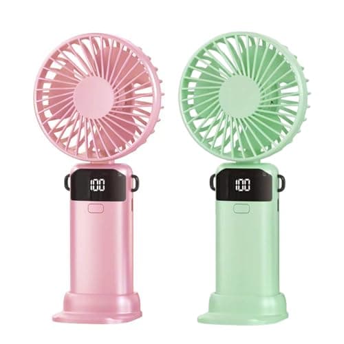 Somnr 2-Pack Handheld Fan Rechargeable, Handheld/Neck/Desk 3 in 1 Mini Fan