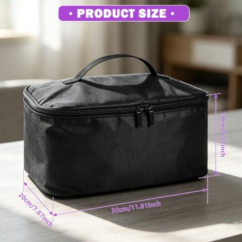 Kuanght Wax Warmer Bag 30x20x14cm, Waterproof Waxing Kit Storage Bag with Handle, Zipper, Detachable Divider and Mesh Pocket, Portable Wax Heater Bags for Travel, Home, Beauty Parlors and Nail Salons — view 2