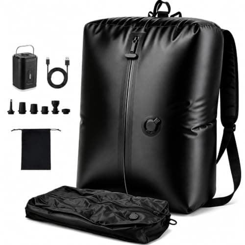 Travel Vacuum Bags with Pump - Wireless Vacuum Bags for Travel Wireless Electric Air Pump with 6 Nozzles Waterproof Reusable 210D Polyester TPU Space Saver Suitcase Travel Accessories