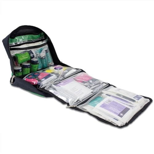 Lewis-Plast First Aid Kit Bag - 309 Piece Survival Kits - Safety Essentials for Travel Car Home Camping Work Hiking,Green — view 2