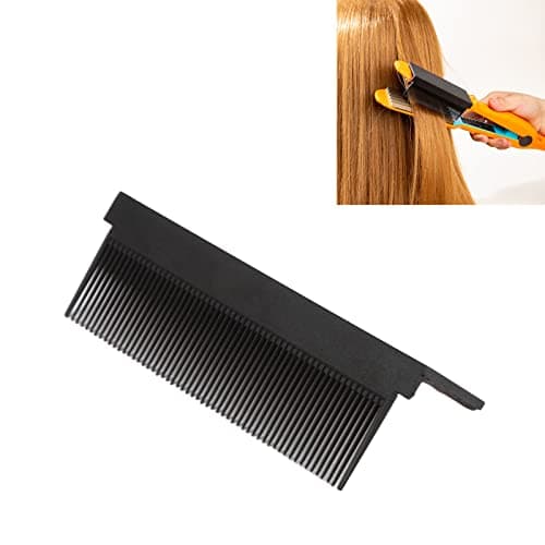Carbon Fiber Hair Comb for Straightening and Styling - Hairdressing Attachment for Electric Straightener (Black) — view 2