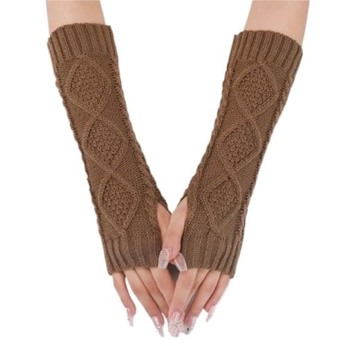 YGMNQAL Sleeves For Women Accessories Arm Warmers Fingerless Gloves Winter(Burgundy) — view 5