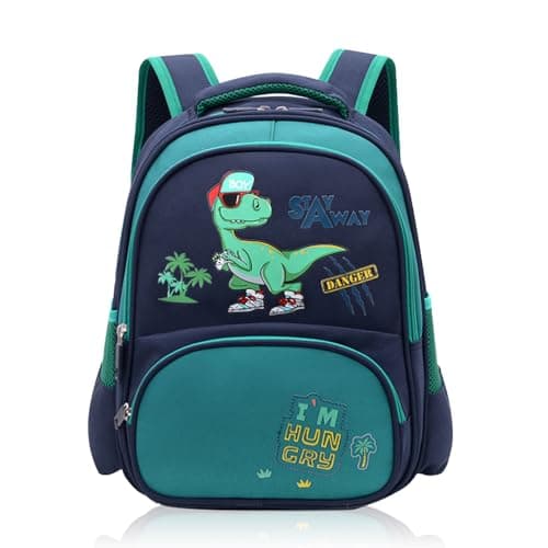 Auirshiky Mini Dinosaur Kids Backpack, Toddler Backpack Kindergarten Canvas Daypack for Boy Girl Cartoon Coin Purse Backpack Holiday Travel Bookbag Outdoor Daypack for 3-6 Year Old