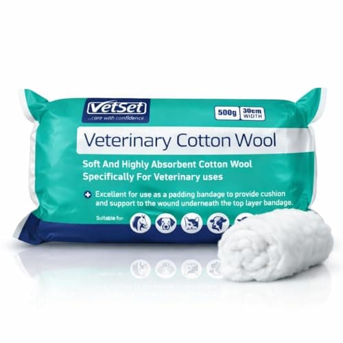 VetSet Veterinary Cotton Wool Roll 500g 30cm for Horses & Dogs
